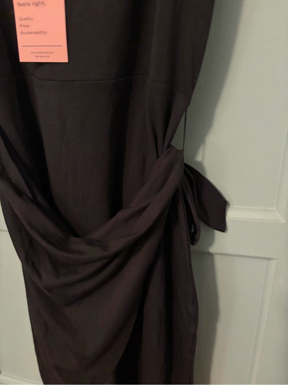 Quince Tencel Jersey Side Tie Dress NWT - Picture 6 of 7